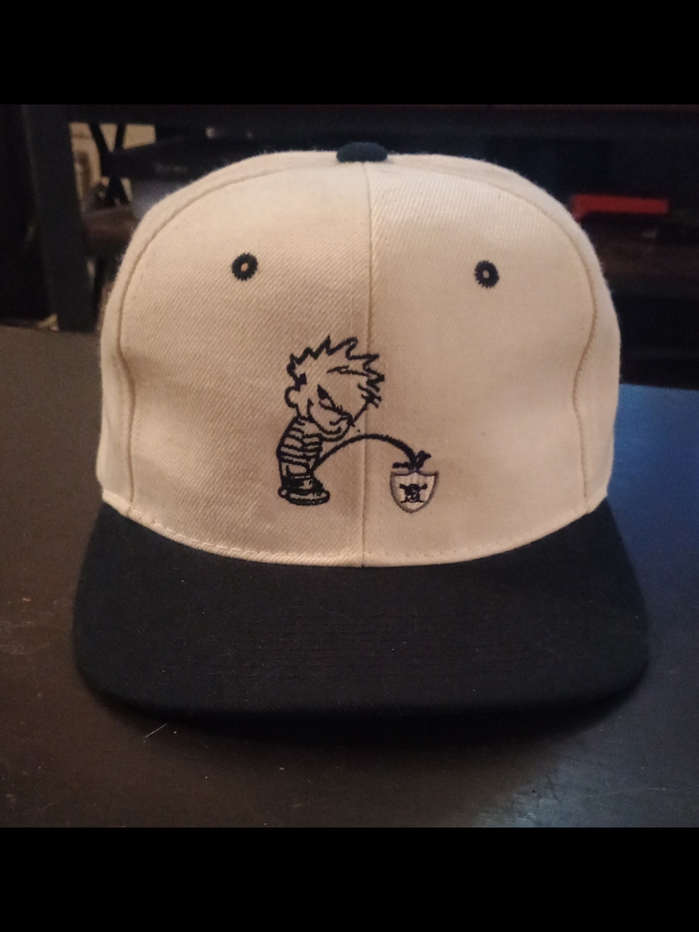 Vintage Calvin Urinating On Raiders Snapback